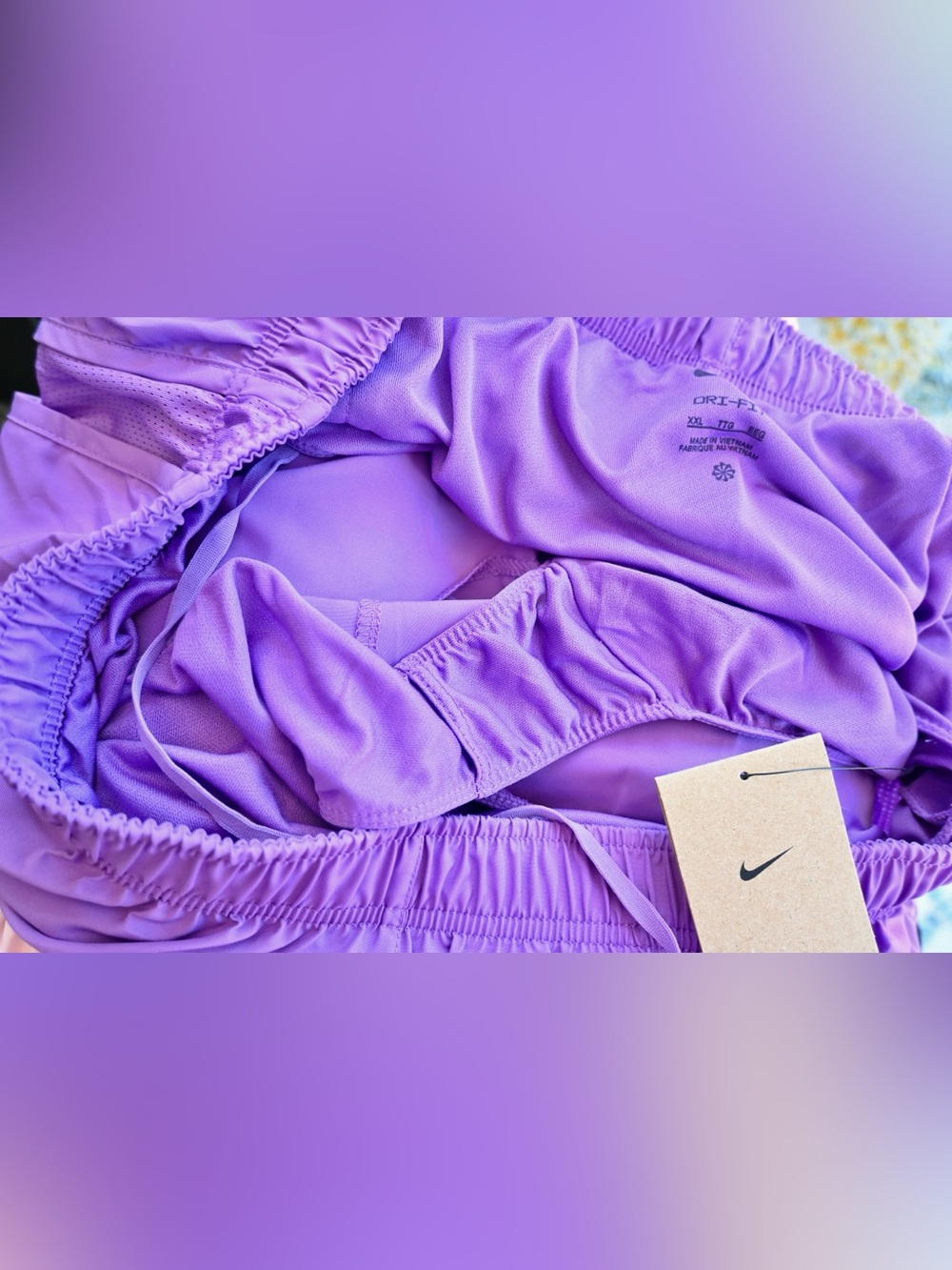 Nike Dri-Fit Women's Lavender Purple Athletic Running Swim Shorts - Picture 3 of 3